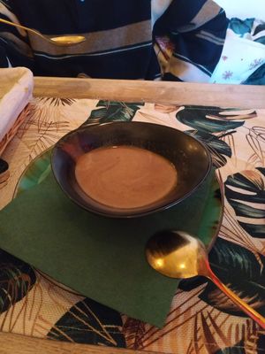 Plum soup that we tasted. Amazing! at Yes It Is Vegan II - Liszt Ferenc Tér in Budapest