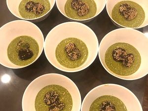 Green soup at Savor in San Francisco