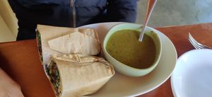 Mushroom shawarma and soup at Savor in San Francisco