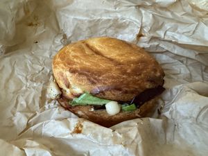 Pulled King Trumpet Burger  at Savor in San Francisco