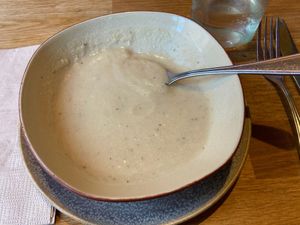 Soup of the day- quinoa cauliflower at Savor in San Francisco