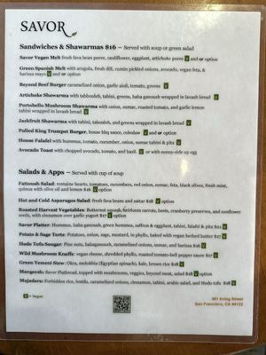   at Savor in San Francisco