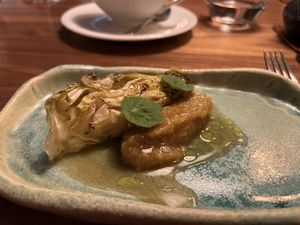 Seared lettuce wedge  at Encanto in Lisbon