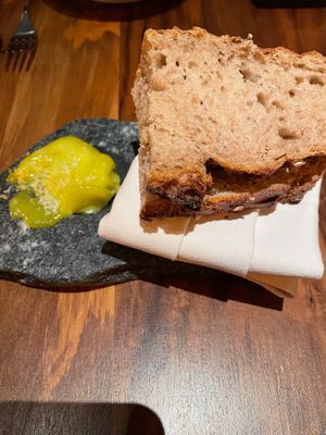 Spelt bread | Smoked butter | Sage ashes at Encanto in Lisbon