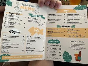 Vegan/veggie menu  at Restaurant West in Utrecht