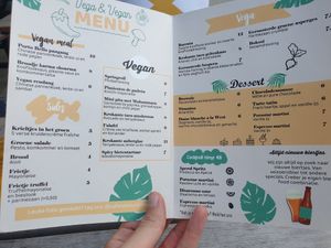 Veg menu at Restaurant West in Utrecht