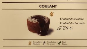 Coulant de chocolate Vegano at Es Cactus in Menorca