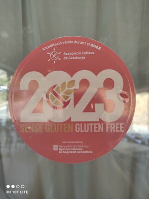 Acreditación celíaca at Es Cactus in Menorca