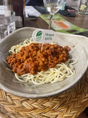 Vegan Bolognese   at Es Cactus in Menorca