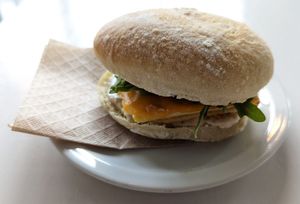 No. 1 breakfast sandwich at Daylily Coffee Shop in Portland