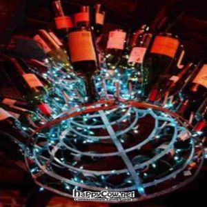 Wine Bottle art at Boheme Cafe and Bar in Houston