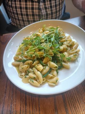Pasta and samphire at Watson and Walpole in Framlingham
