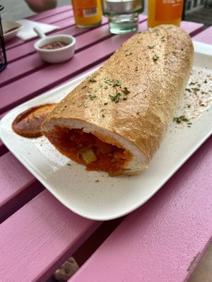 Vegan baguette   at Bibis Baguettes & Burger in Frankfurt