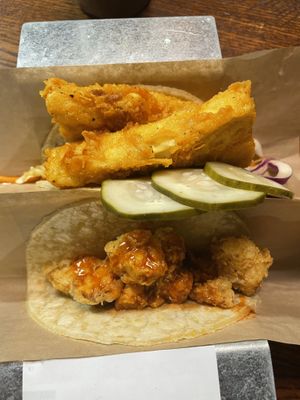 Two sad tacos  at Velvet Taco - Congress Ave in Austin