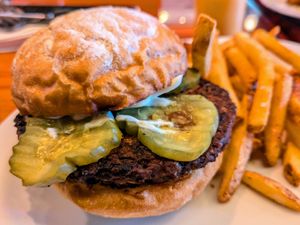 Smash Burger vegan style at The Sports Bra in Portland