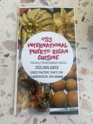 Menu  at OSJ International in Lakewood