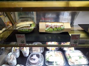 Vegan sandwich and vegan meatball marinara at AUH - Brioche Doree - T1 in Abu Dhabi