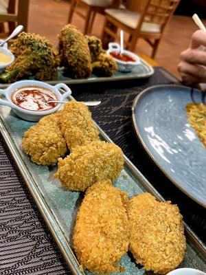 Deep-fried carrot pakora at Indian Mehak Restaurant & Bar in Yerevan