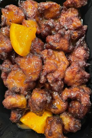 orange chicken  #Veganuary at Sipz Fusion Cafe - North Park in San Diego