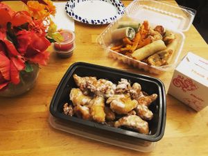 Tempura with walnuts and appetizer selection (careful, it’s a huge portion)   at Sipz Fusion Cafe - North Park in San Diego