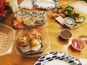 Sushi roles and Inari  at Sipz Fusion Cafe - North Park in San Diego