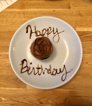 Vegan Birthday Cupcakeb at Sipz Fusion Cafe - North Park in San Diego