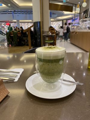 Soy matcha (hot)   at Café Bateel - Mall of Emirates in Dubai