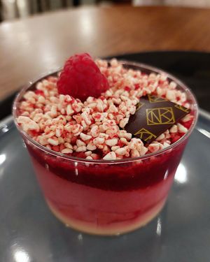 Raspberry mousse at Art Bakery in Stockholm