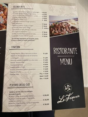 Menu 2  at La Trinacria Ristorante Trattoria Pizzeria in Enna
