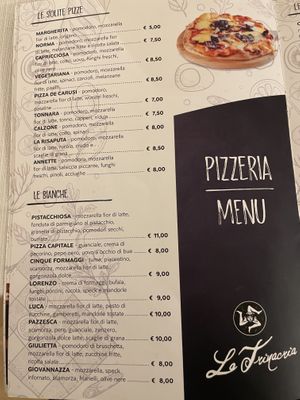 Menu 4  at La Trinacria Ristorante Trattoria Pizzeria in Enna