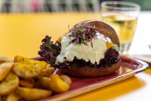 🍔 𝗣𝗢𝗥𝗖𝗜𝗡𝗜 BURGER at Athens Vegan Burgers in Athens