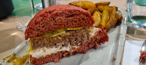 Great menu, lovely staff, Texas burger was delicious! at Athens Vegan Burgers in Athens