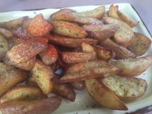 potato wedges side at Athens Vegan Burgers in Athens