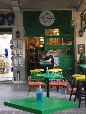 the restaurant at Athens Vegan Burgers in Athens