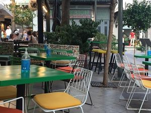 seating at Athens Vegan Burgers in Athens