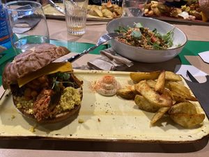 English Breakfast Burger  at Athens Vegan Burgers in Athens