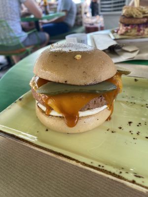 Gluten free burger  at Athens Vegan Burgers in Athens