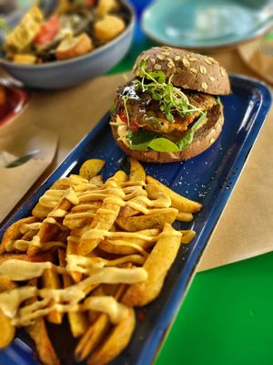 Koftas Burger  at Athens Vegan Burgers in Athens