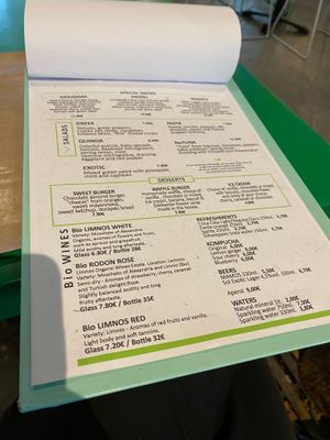 Menu #2 (October 2022) at Athens Vegan Burgers in Athens