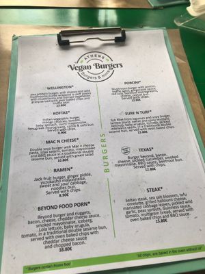 Menu at Athens Vegan Burgers in Athens