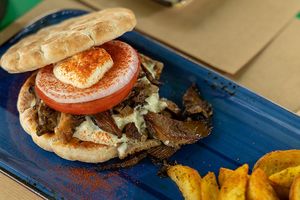 🍔 𝗚𝗬𝗥𝗢𝗦 BURGER at Athens Vegan Burgers in Athens