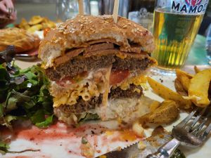 Mac & Cheese Burger at Athens Vegan Burgers in Athens