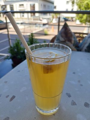 Sox's Green Ice Tea (25 BWP) at The Daily Grind in Gaborone