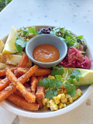 Summer Veggie Burrito Bowl (135 BWP) at The Daily Grind in Gaborone
