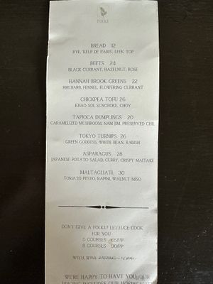 June 2025 menu at Folke in Vancouver