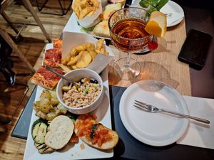 Apericena vegan at T-Bakery in Bergamo