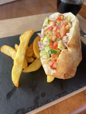 Veganized Greek Panini  at San George Food Bar in Corfu