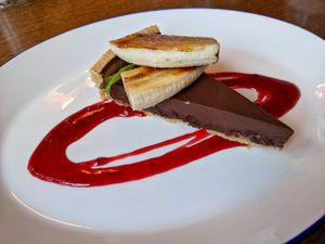 Chocolate tart at Little Manor in Warrington