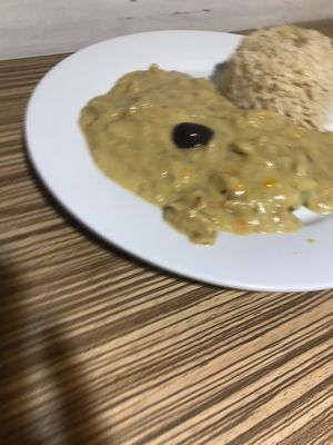 Aji de gallina at Loving Hut Lince in Lima