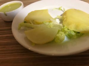 Ocopa arequipeña (pedido con la salsa aparte) at Loving Hut Lince in Lima